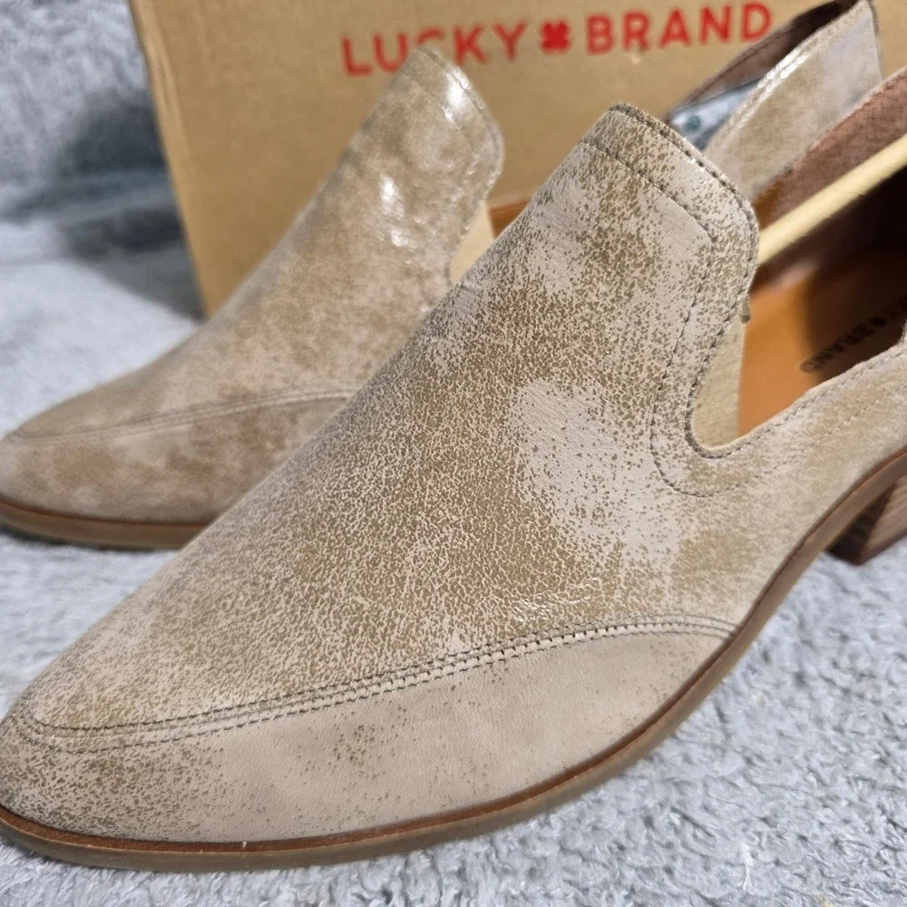 Lucky Brand Women‎ Suede Distressed Cutout Western Shooties Loafer Shoes 12M NEW